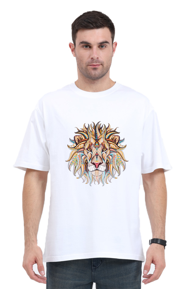 King of the Jungle: Men's Oversized Lion Print Tee