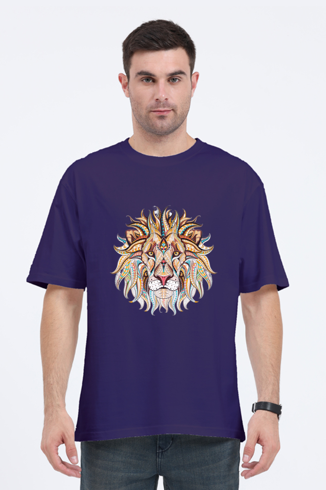King of the Jungle: Men's Oversized Lion Print Tee