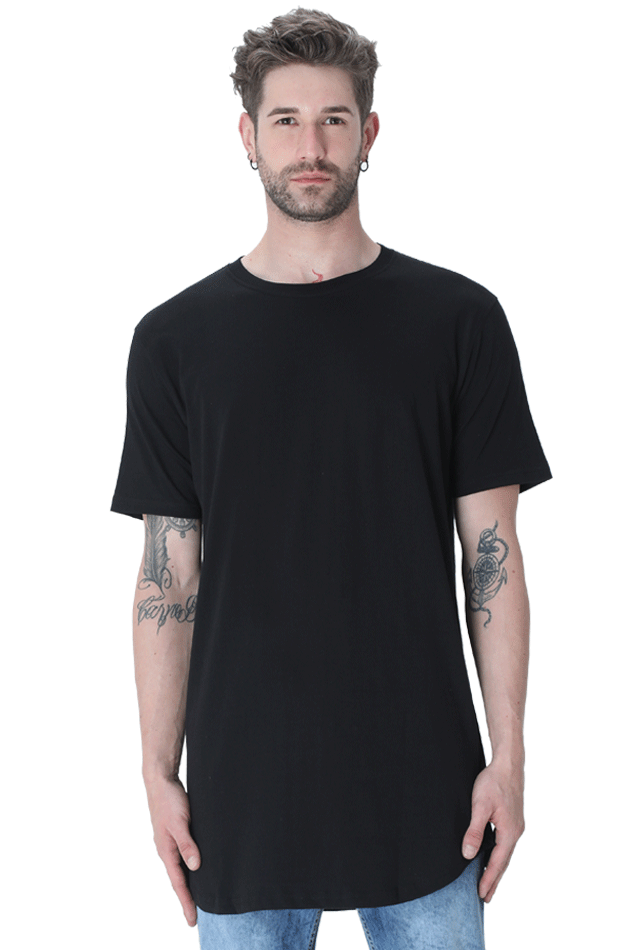 Men Relaxed Fit Longline Tee