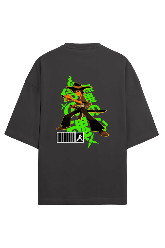 Premium Terry Oversized T- Sword Warrior (Green Text)