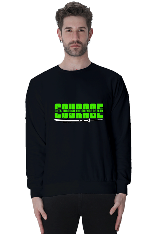 Men Sweatshirt- Courage(Black & Blue)