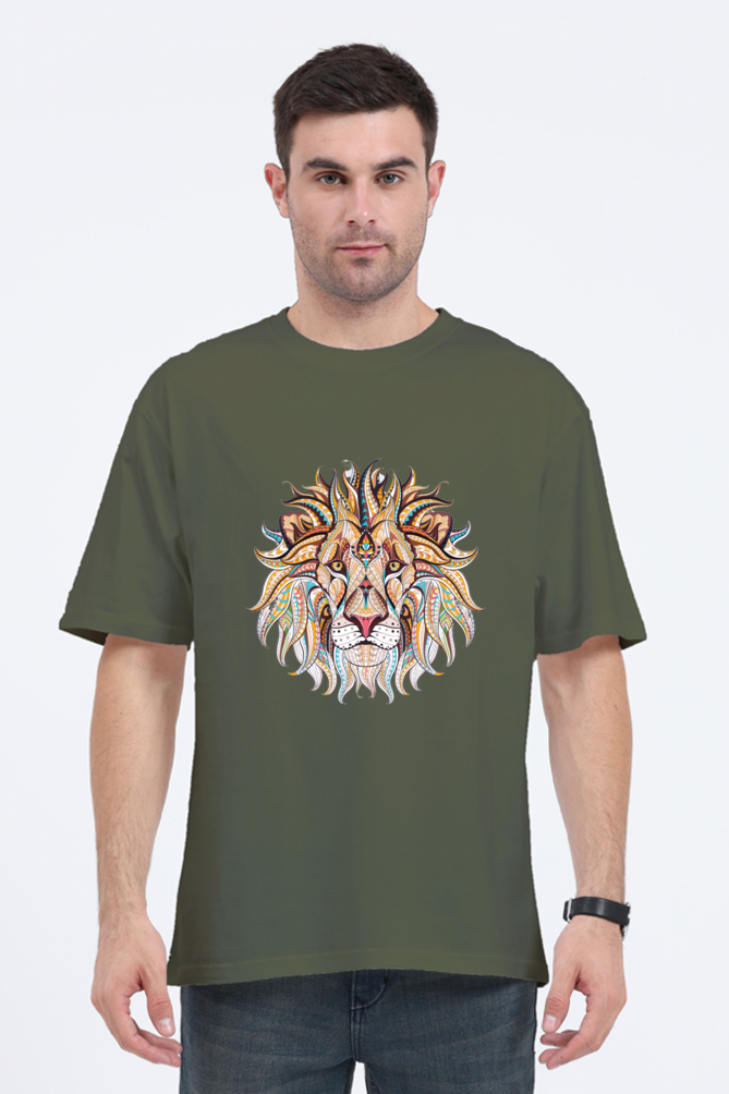 King of the Jungle: Men's Oversized Lion Print Tee