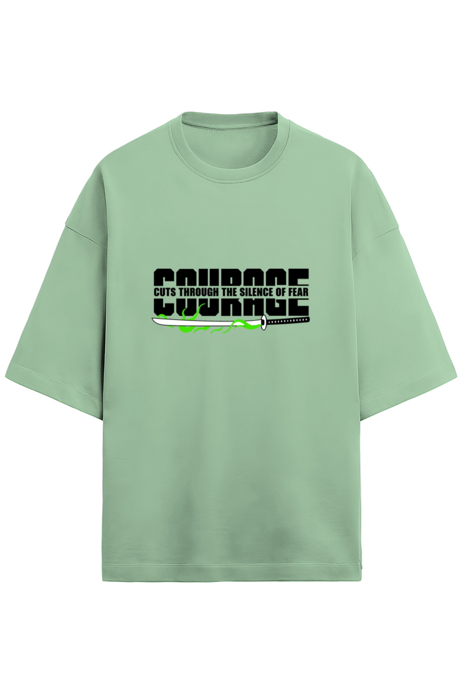 Premium Terry Oversized T- Sword Warrior (Black Text)