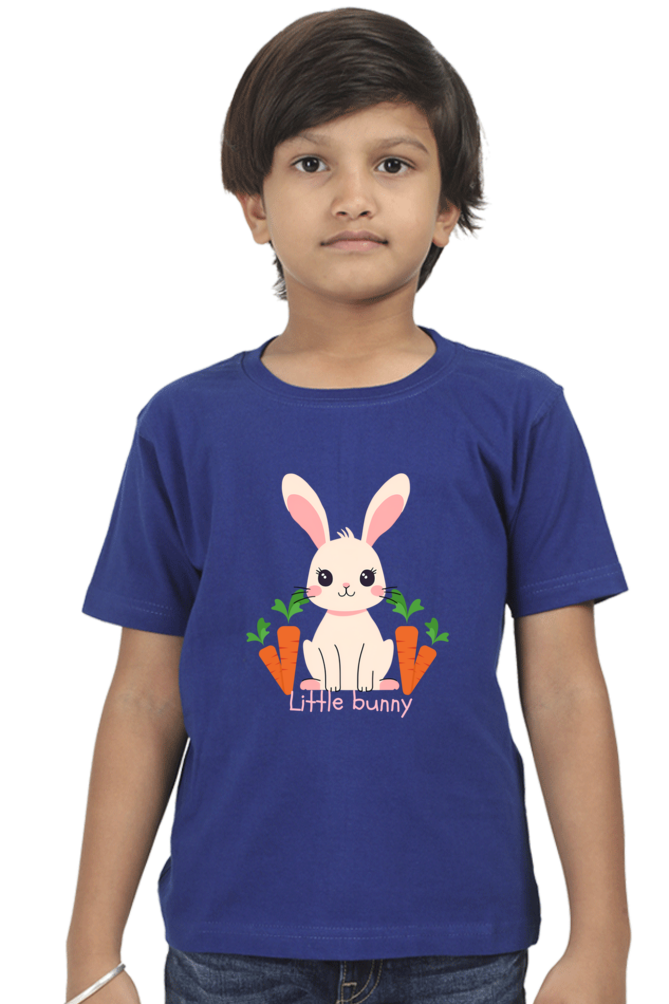Boy Round Neck Half Sleeve T- Little Bunny