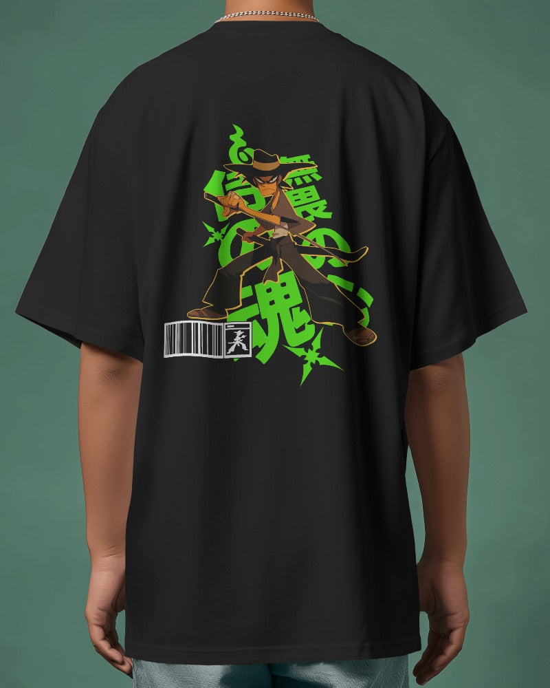 Premium Terry Oversized T- Sword Warrior (White Text)