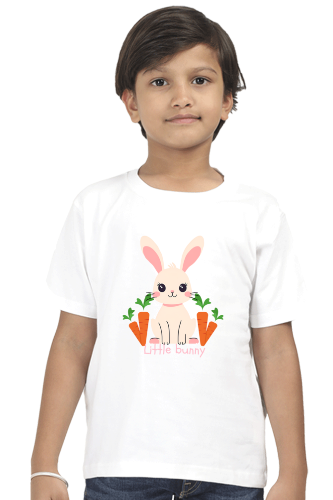 Boy Round Neck Half Sleeve T- Little Bunny