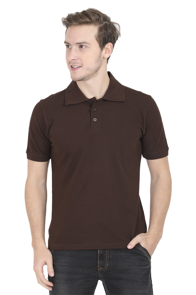 Men Classic Polo T-Shirt- Brave Text