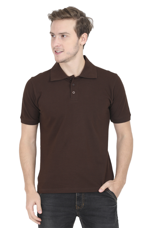 Men Classic Polo T-Shirt- Brave Text