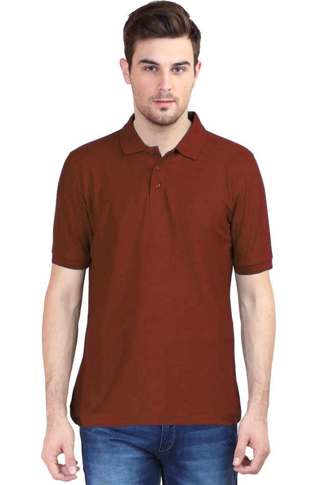 Men Classic Polo T-Shirt- Brave Text