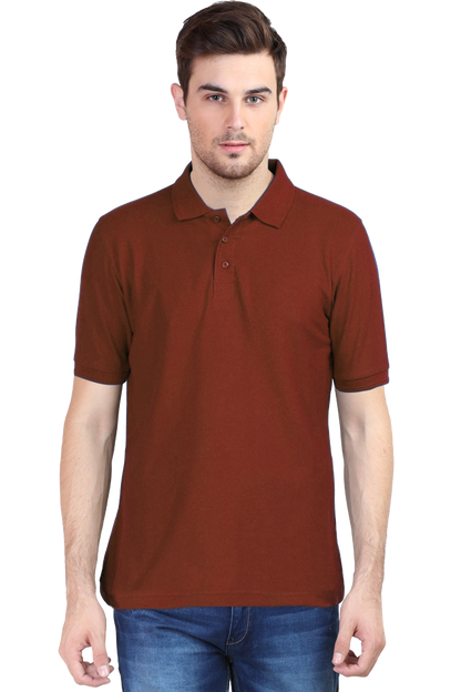 Men Classic Polo T-Shirt- Brave Text