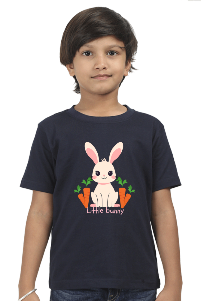 Boy Round Neck Half Sleeve T- Little Bunny