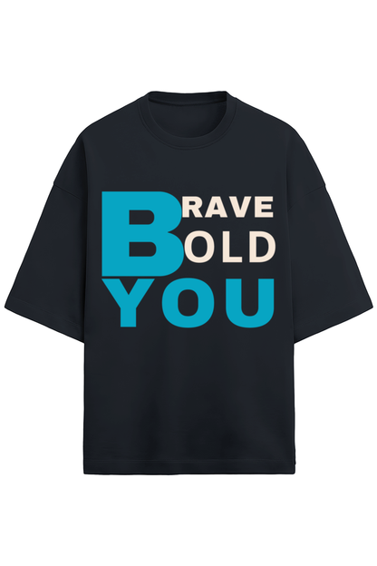 BRAVE BOLD YOU- Winter Oversized T (Navy Blue)