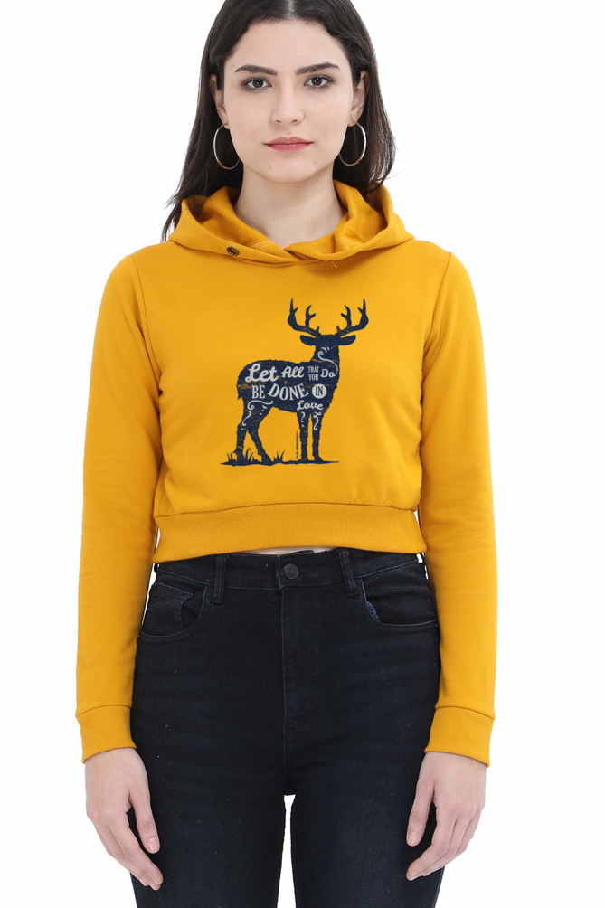 Lone Deer Done with Love Crop Hoodie