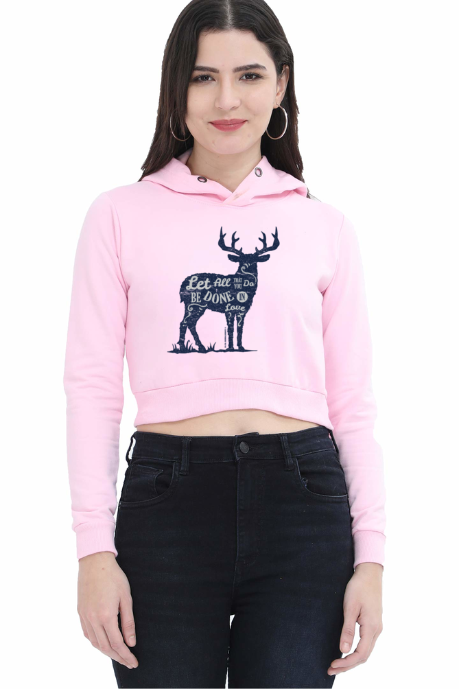 Lone Deer Done with Love Crop Hoodie