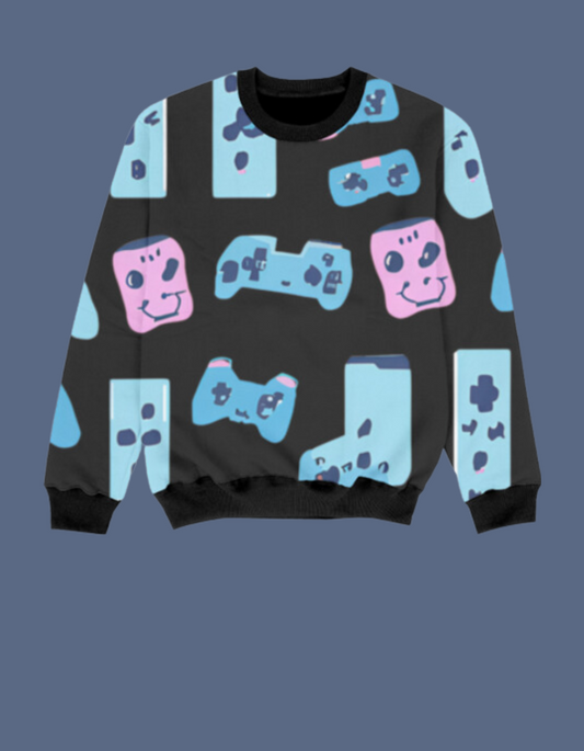 Kids All Over Print Sweatshirt- Video Games