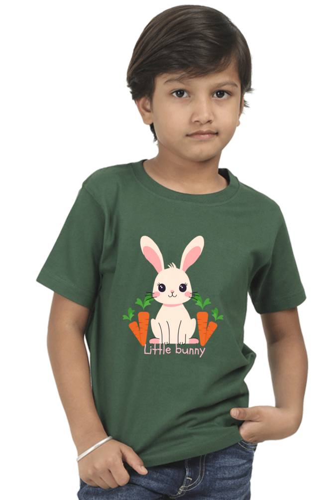 Boy Round Neck Half Sleeve T- Little Bunny