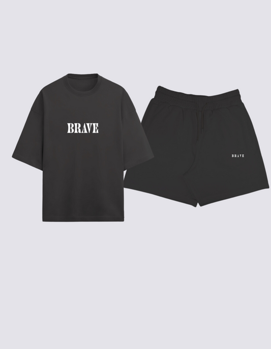 BRAVE SELECTED- HEAVY UNISEX CO-ORD SET BLACK