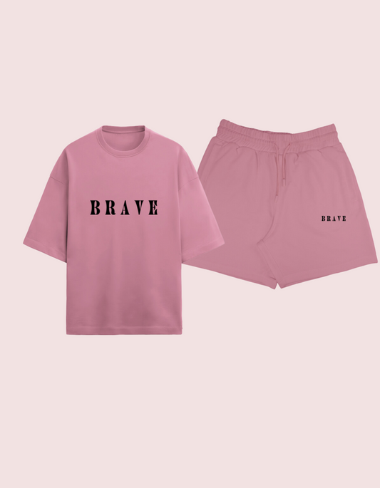 BRAVE SELECTED- HEAVY UNISEX CO-ORD SET FLEMINGO